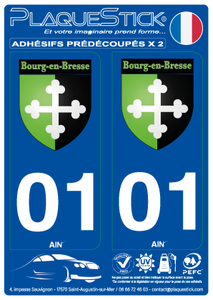 01 -Bourg-en-Bresse "Blason" PlaqueStick