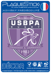 01 -Bourg-en-Bresse  "USBPA Rugby" Décor PlaqueStick
