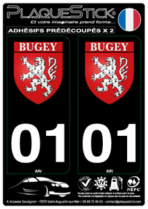 01 -Bugey "Blason" Fond noir PlaqueStick