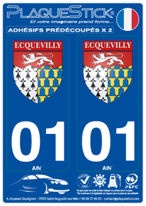 01 -Ecquevilly "Blason" PlaqueStick