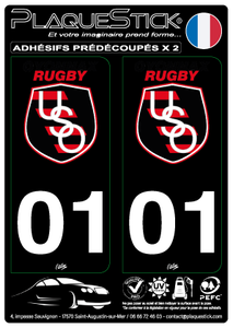01 -Oyonnax "Rugby" Fond noir PlaqueStick