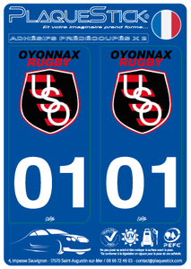 01 -Oyonnax "Rugby" PlaqueStick