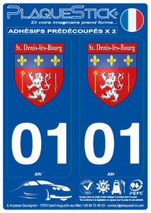 01 -Saint-Denis-lès-Bourg "Blason" PlaqueStick