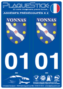 01 -Vonnas "Blason" PlaqueStick