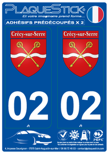02 -Crécy-sur-Serre "Blason" PlaqueStick