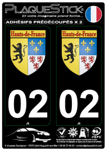 02 -Hauts-de-France "Blason" Fond noir PlaqueStick