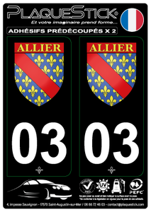 03 -Allier "Blason" fond noir PlaqueStick