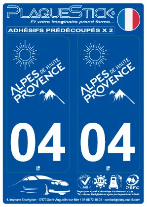 04 -Alpes-de-Haute-Provence PlaqueStick