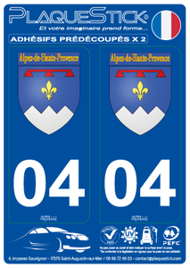 04 -Alpes de Haute-Provence "Blason" PlaqueStick