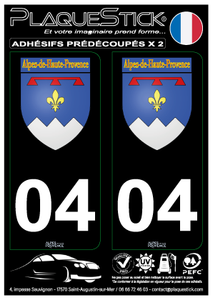 04 -Alpes de Haute-Provence "Blason" Fond noir PlaqueStick