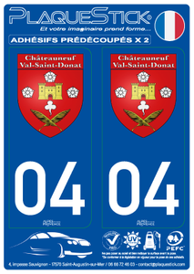 04 -Châteauneuf-Val-Saint-Donat "Blason" PlaqueStick