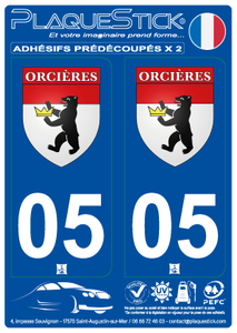 05 -Orcières "Blason" PlaqueStick