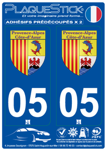 05 -Provence Alpes Côte-d'Azur "Blason" PlaqueStick