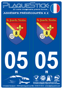 05 -Saint-Jean-Saint-Nicolas "Blason" PlaqueStick