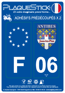 06 -Antibes - Juan-les-Pins "Blason" Moto PlaqueStick