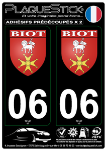 06 -Biot "blason" Fond noir PlaqueStick