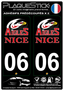 06 -Nice "Les Aigles" Fond noir PlaqueStick