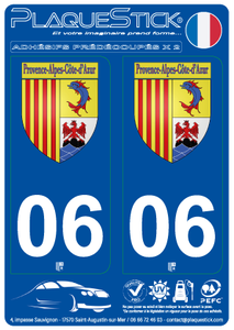 06 -Provence-Alpes-Côte-d'Azur "Blason" PlaqueStick