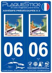 06 -Roquebrune-Cap Martin "Vintage" PlaqueStick