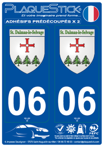 06 -Saint-Dalmas-le-Selvage "Blason" PlaqueStick