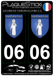 06 -Saint-Paul-de-Vence "Blason" Fond noir PlaqueStick