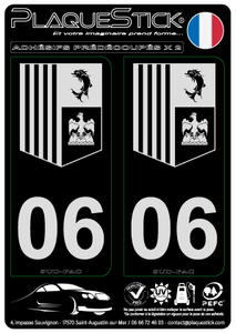 06 -Sud-PAC "Gris" Fond noir PlaqueStick