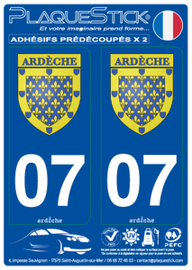 07 -Ardèche "Blason" PlaqueStick