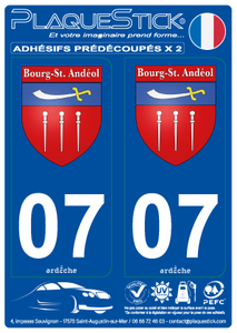 07 -Bourg-Saint-Andéol "Blason" PlaqueStick