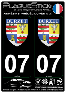 07 -Burzet "Blason" Fond noir PlaqueStick