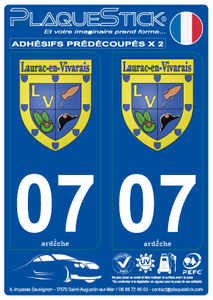07 -Laurac-en-Vivarais "Blason" PlaqueStick