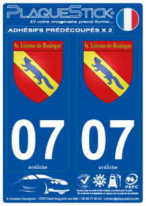 07 -Saint-Etienne-de-Boulogne "Blason" PlaqueStick