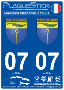 07 -Saint-Etienne-de-Lugdarès "Blason" PlaqueStick