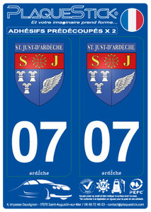 07 -Saint-Just-d'Ardèche "Blason" PlaqueStick
