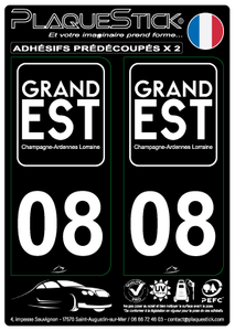 08 -Grand-Est "Blanc" Fond noir PlaqueStick