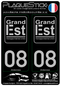 08 -Grand-Est "Gris" Fond noir PlaqueStick