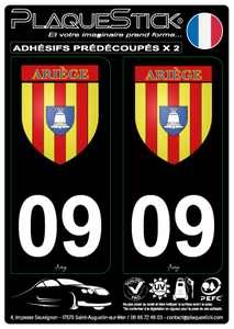 09 -Ariège "Blason" Fond noir PlaqueStick
