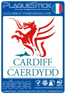 103 -Pays de Galles "Wales" Cardiff, Décor PlaqueStick