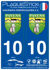 10 -Payns "Blason" PlaqueStick