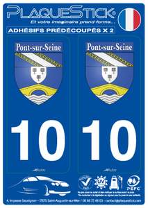 10 -Pont-sur-Seine "Blason" PlaqueStick