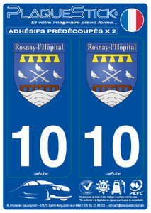 10 -Rosnay-l'Hôpital "Blason" PlaqueStick