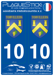 10 -Torvilliers "Blason" PlaqueStick