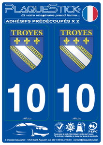 10 -Troyes "Blason" PlaqueStick