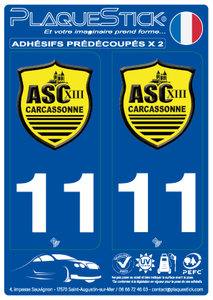 11 -Carcassonne "Association Sportive XIII" PlaqueStick