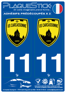 11 -Carcassonne "Union Sportive" PlaqueStick
