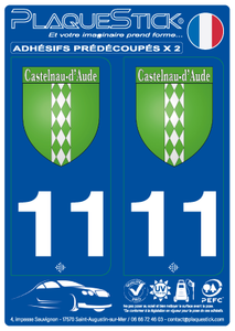 11 -Castelnau-d'Aude "Blason" PlaqueStick