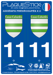 11 -Cuxac-Cabardès "Blason" PlaqueStick