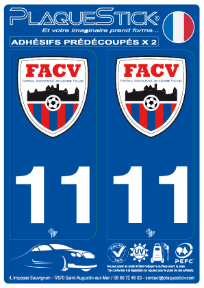 11 -Football Association Carcassonne-Villalbe PlaqueStick
