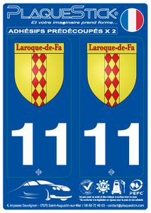 11 -Laroque-de-Fa "Blason" PlaqueStick