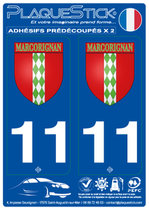 11 -Marcorignan "Blason" PlaqueStick
