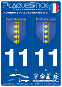 11 -Roquefort-des-Corbières "Blason" PlaqueStick